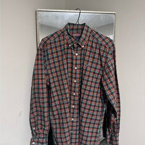 Vineyard Vines Green and Red Plaid Button-Down Shirt